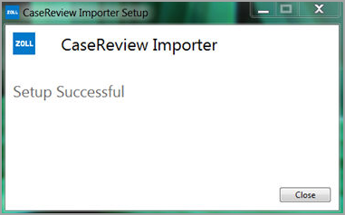Confirmation window tells you the setup was a success.